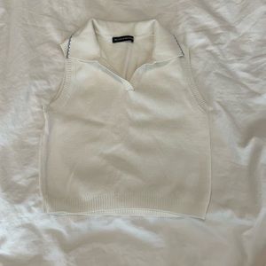 Womens brandy Melville white polo sweater vest, no flaws